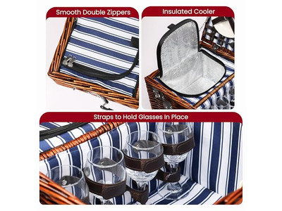 सूती पिकनिक टोकरी बच्चों के लिए प्लास्टिक पोर्टेबल इंसुलेटेड लकड़ी का ढक्कन मशरूम