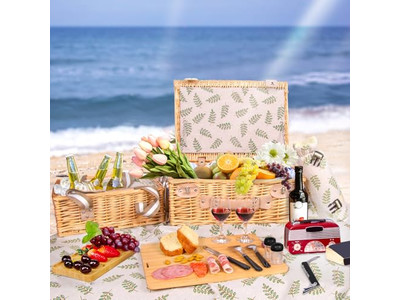 1 साल के बच्चे के लिए पिकनिक टोकरी खिलौना कस्टम रतन टोकरियाँ रग और सेट उपहार सेट