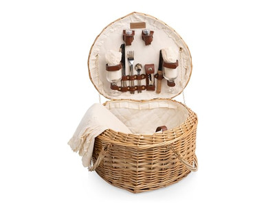 आयताकार विकर पिकनिक टोकरी बैकपैक वॉटर हाइसिंथ टोकरियाँ उपहारों के लिए