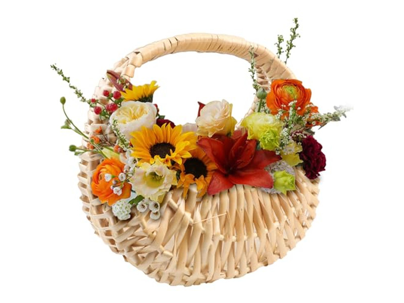 स्ट्रॉ उपहार टोकरी पिकनिक आपूर्तिकर्ता हरा हस्त-बुना बेबी परिवार आपूर्ति