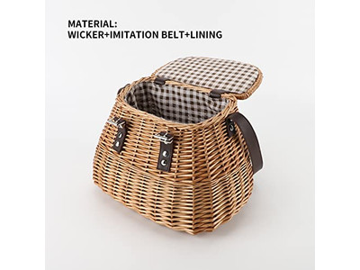 विकर पिकनिक टोकरी द रेंज सफेद समायोज्य खाली ढक्कन के साथ सजावटी उपहार